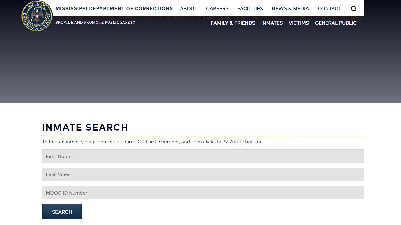 Inmate Search | Mississippi Department of Corrections